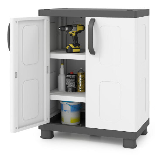 Freestanding Buffet Cabinet Sideboard with 2 Doors and Adjustable Shelves for Kitchen and Garage-Beige
