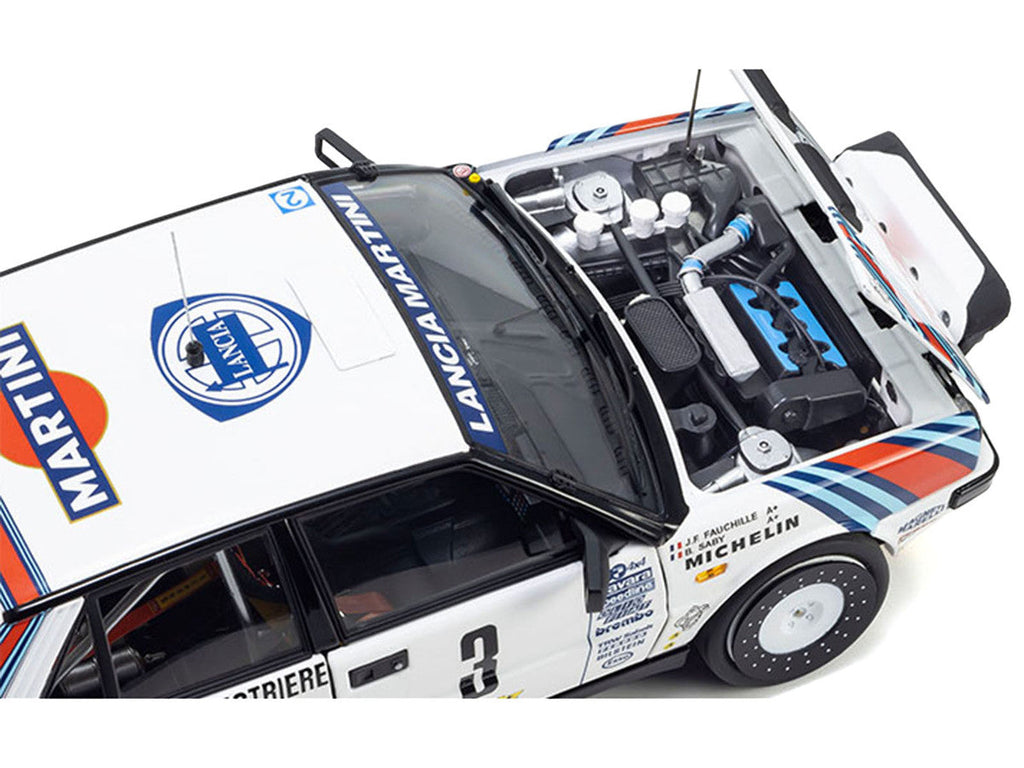 Lancia Delta HF 4WD #3 Juha Kankkunen - Juha Piironen "Martini Racing" Winner "Olympus Rally" (1987) 1/18 Diecast Model Car by Kyosho