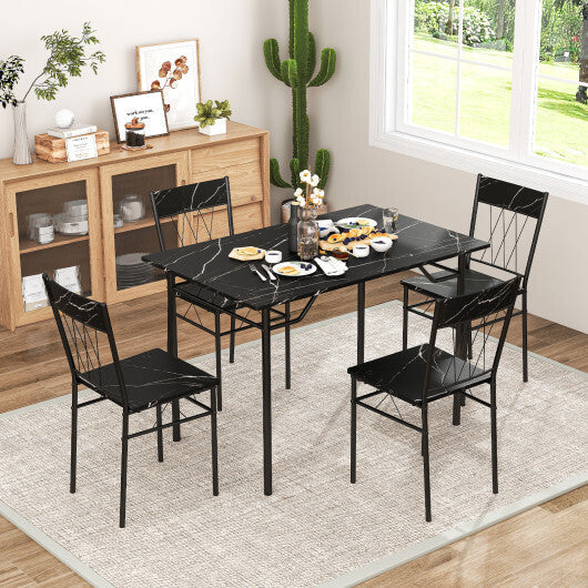 5-Piece Dining Table Set for 4 with Kitchen Table and 4 Dining Chairs-Gray