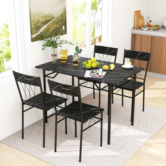 5-Piece Dining Table Set for 4 with Kitchen Table and 4 Dining Chairs-Gray