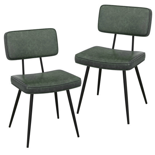 Dining Chair Set of 2 with Padded Backrest and Seat-Brown