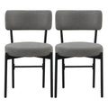 Dining Chair Set of 2 with Curved Backrest and Padded Seat-Gray