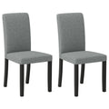 Dining Chair Set of 2 Mid-Century Modern Chairs with Rubber Wood Legs-Gray