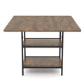 47 Inch Rectangular Dining Table with 2 Open Storage Shelves and Sturdy Metal Legs for 4-6-Rustic Brown