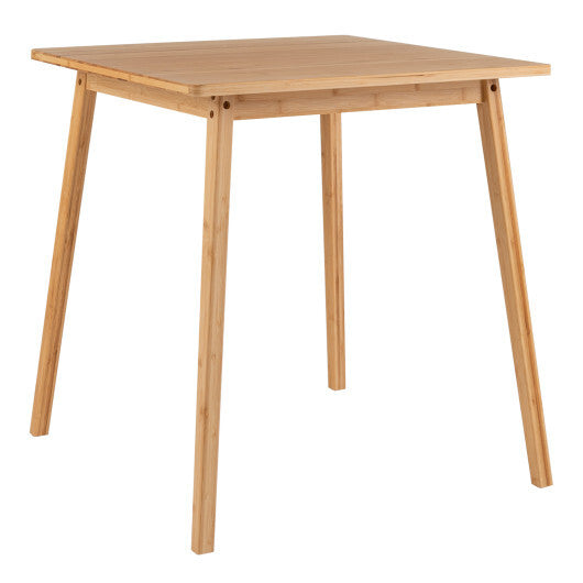 27.5 Inch Square Bamboo Dining Table for 2-4 People-Natural