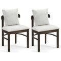 Fabric Upholstered Wood Dining Chairs Set of 2 with Removable Pillow-Gray