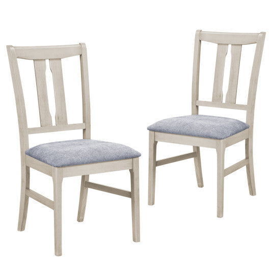 Set of 2 Wooden Upholstered Dining Chairs with High Curved Back-Walnut