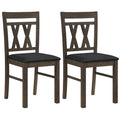 Set of 2 Modern Linen Style Upholstered Kitchen Chairs-Gray