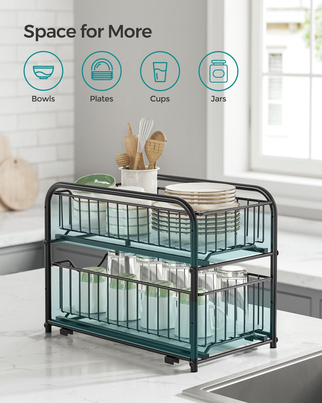 2-Tier Pull-Out Cabinet Organizer
