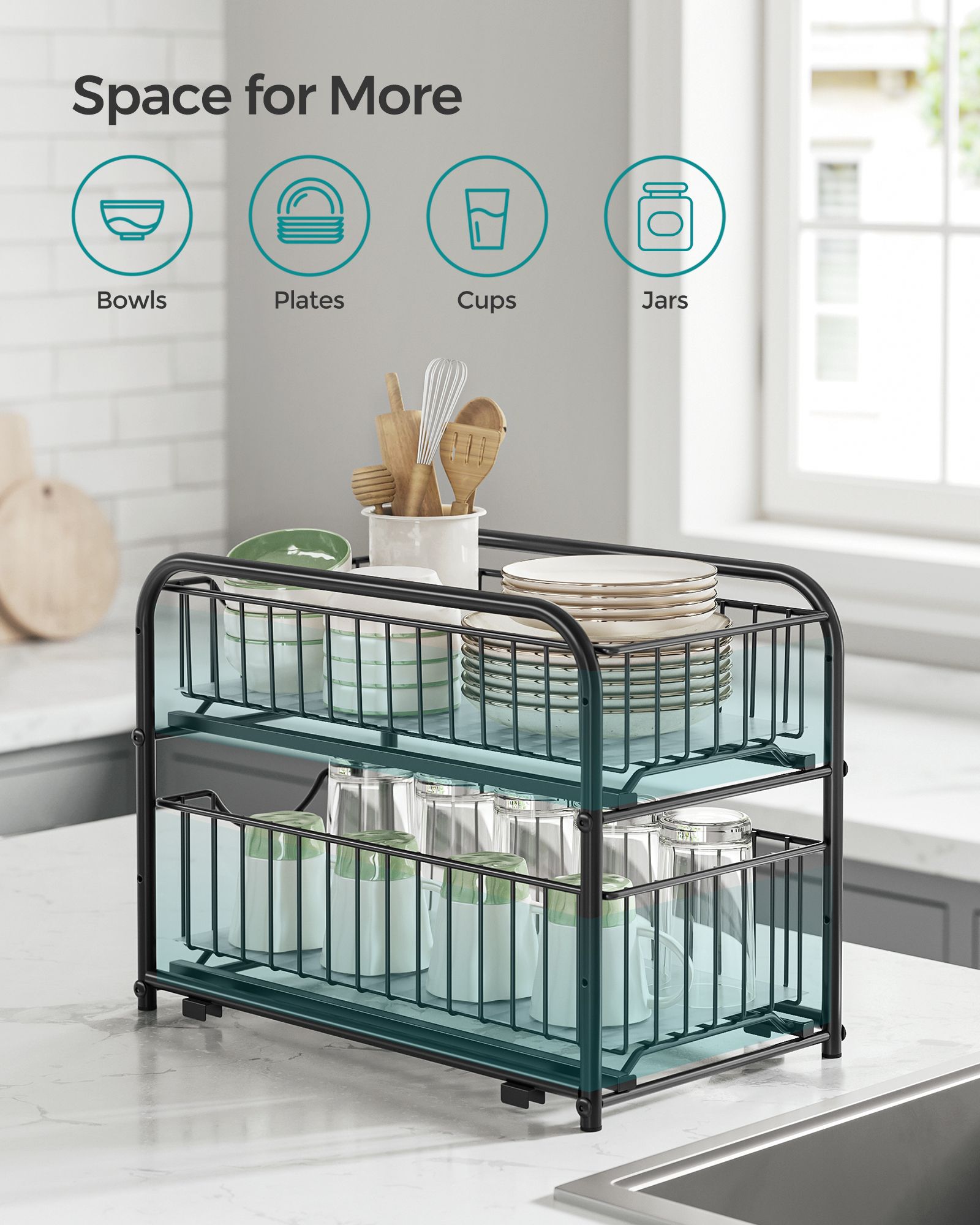 2-Tier Pull-Out Cabinet Organizer