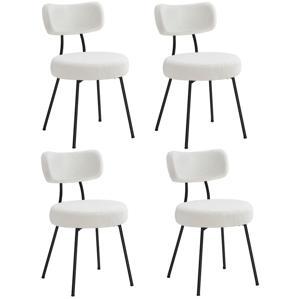 Dining Chairs Set of 4, Modern Upholstered Dining Room Chairs, Cream White