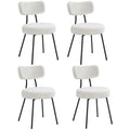 Dining Chairs Set of 4, Modern Upholstered Dining Room Chairs, Cream White