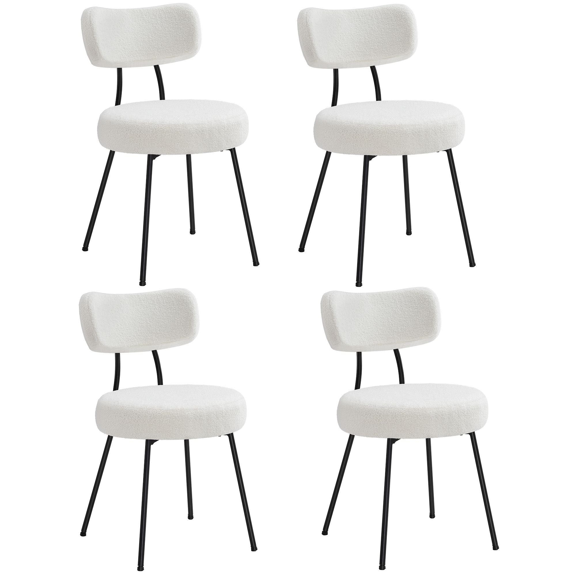 Dining Chairs Set of 4, Modern Upholstered Dining Room Chairs, Cream White