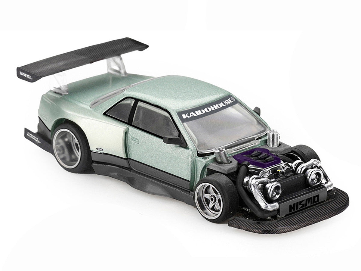 Nissan Silvia S13-R "Kaido Works V1" RHD (Designed by Jun Imai) Light Green Metallic "Kaido House" Special 1/64 Diecast Model Car by Mini GT