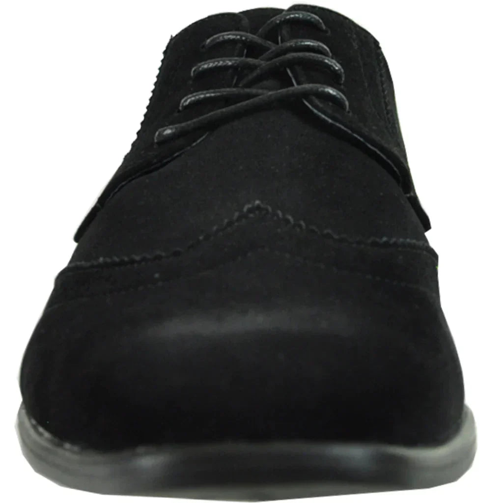 BRAVO Men Dress Shoe KING-3 Wingtip Oxford Shoe Black