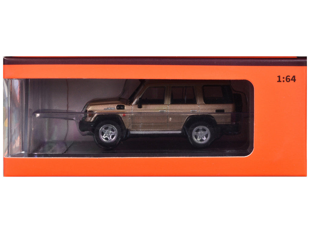 Toyota Land Cruiser (J76) Gold Metallic 1/64 Diecast Model Car by GCD