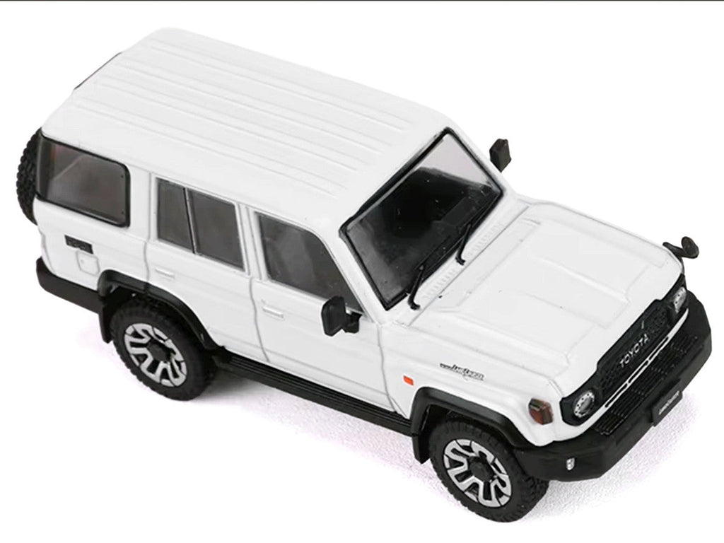 Toyota Land Cruiser (J76) RHD (Right Hand Drive) White 1/64 Diecast Model Car by GCD