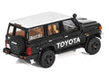 Toyota Land Cruiser (J76) Black with Silver Metallic Top 1/64 Diecast Model Car by GCD