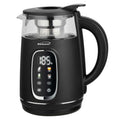 Brentwood 1.7L 1100W BPA Free 360 Cordless Digital Glass Electric Kettle in Black with Tea Infuser