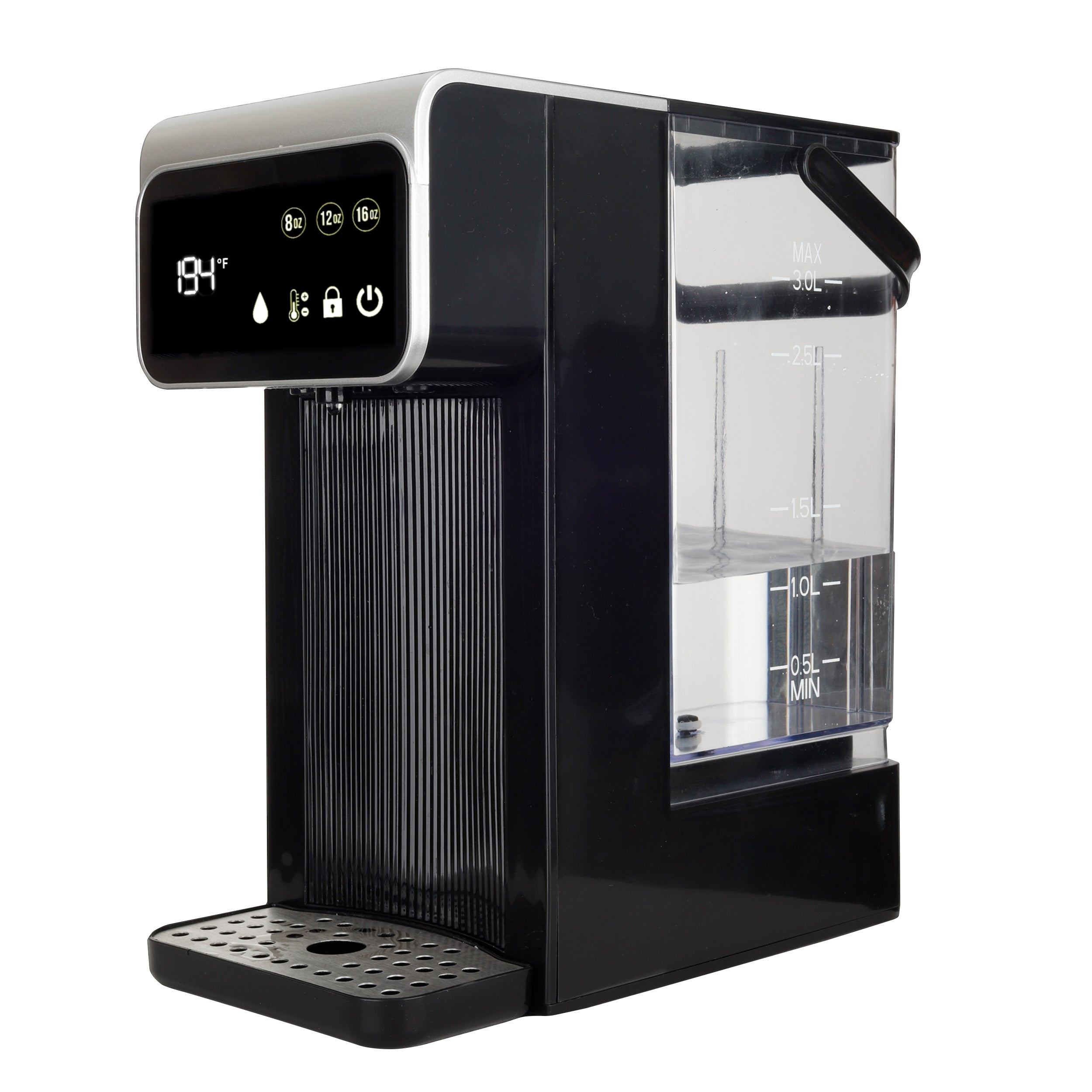 Brentwood 3-Liter 1800w Digital Instant Hot Water Dispenser in Black with 7 Temperature Presets