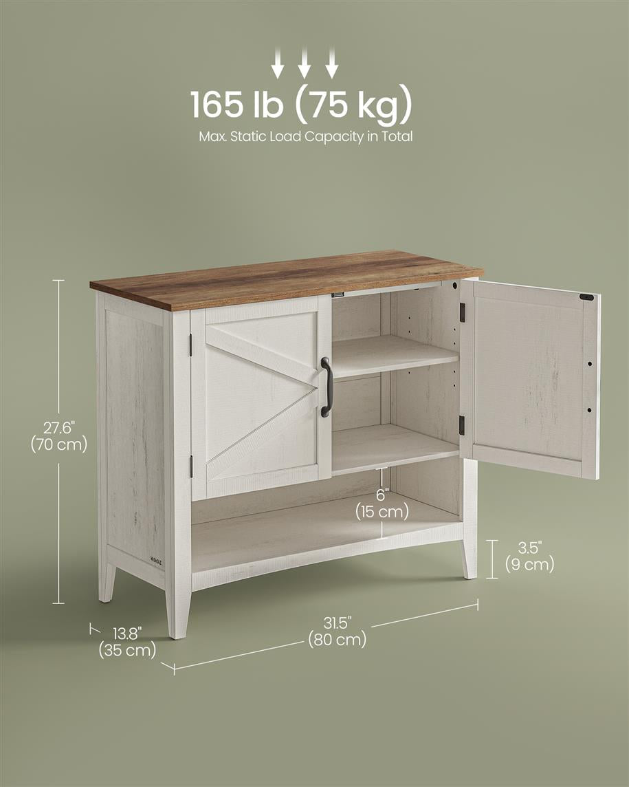 3-Tier Shoe Cabinet with Height-Adjustable Shelf