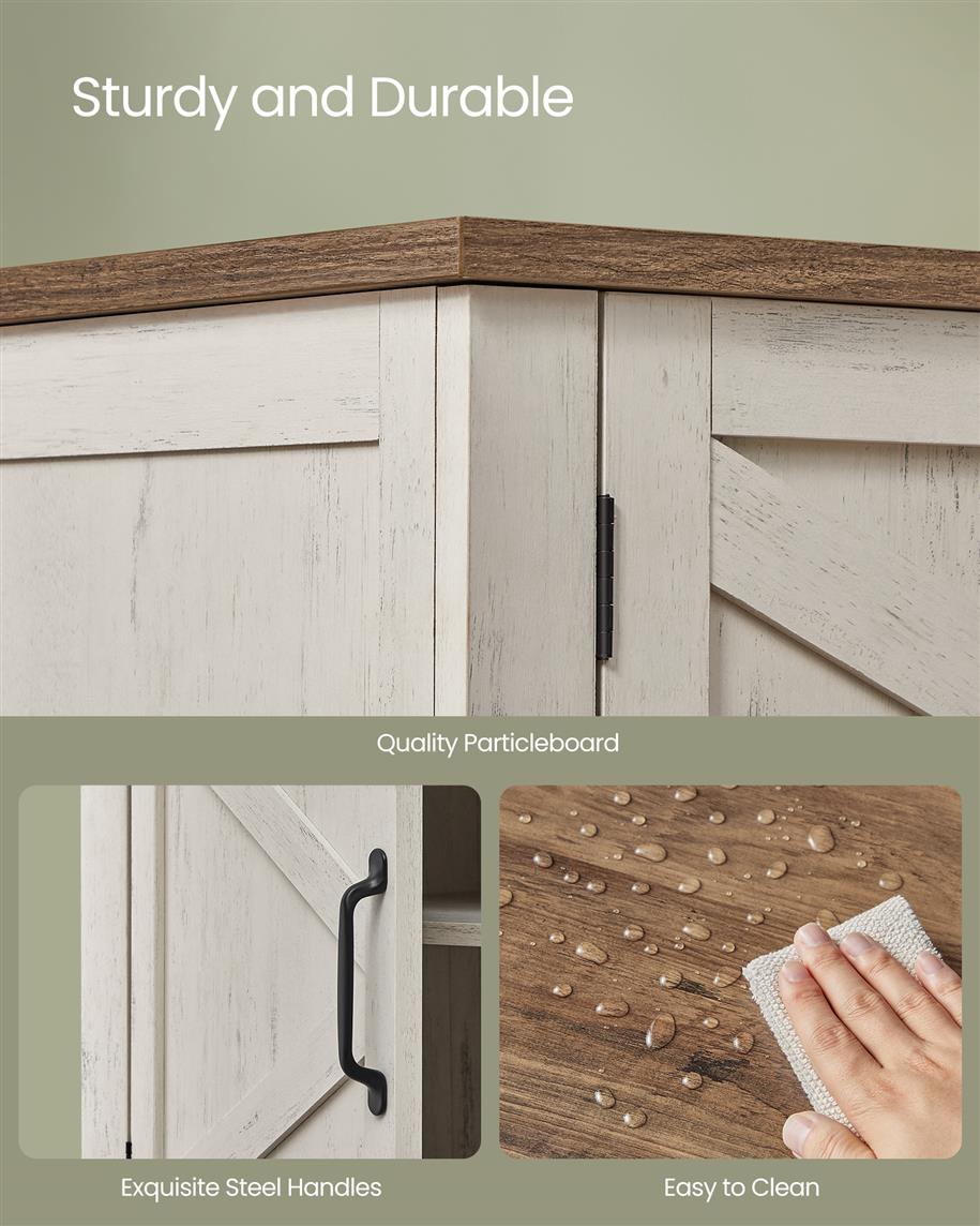 3-Tier Shoe Cabinet with Height-Adjustable Shelf