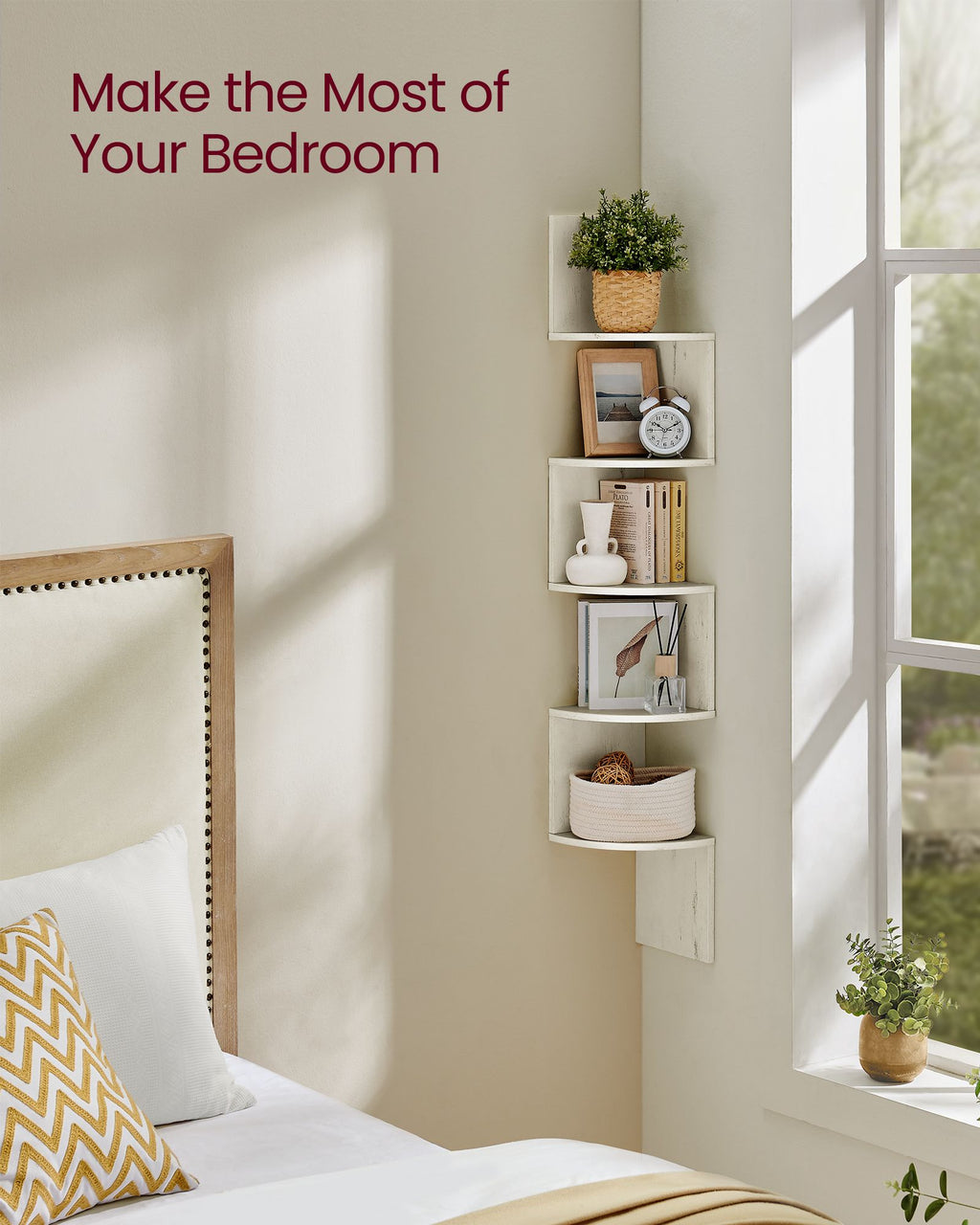 5-Tier Corner Shelf Wall Mount