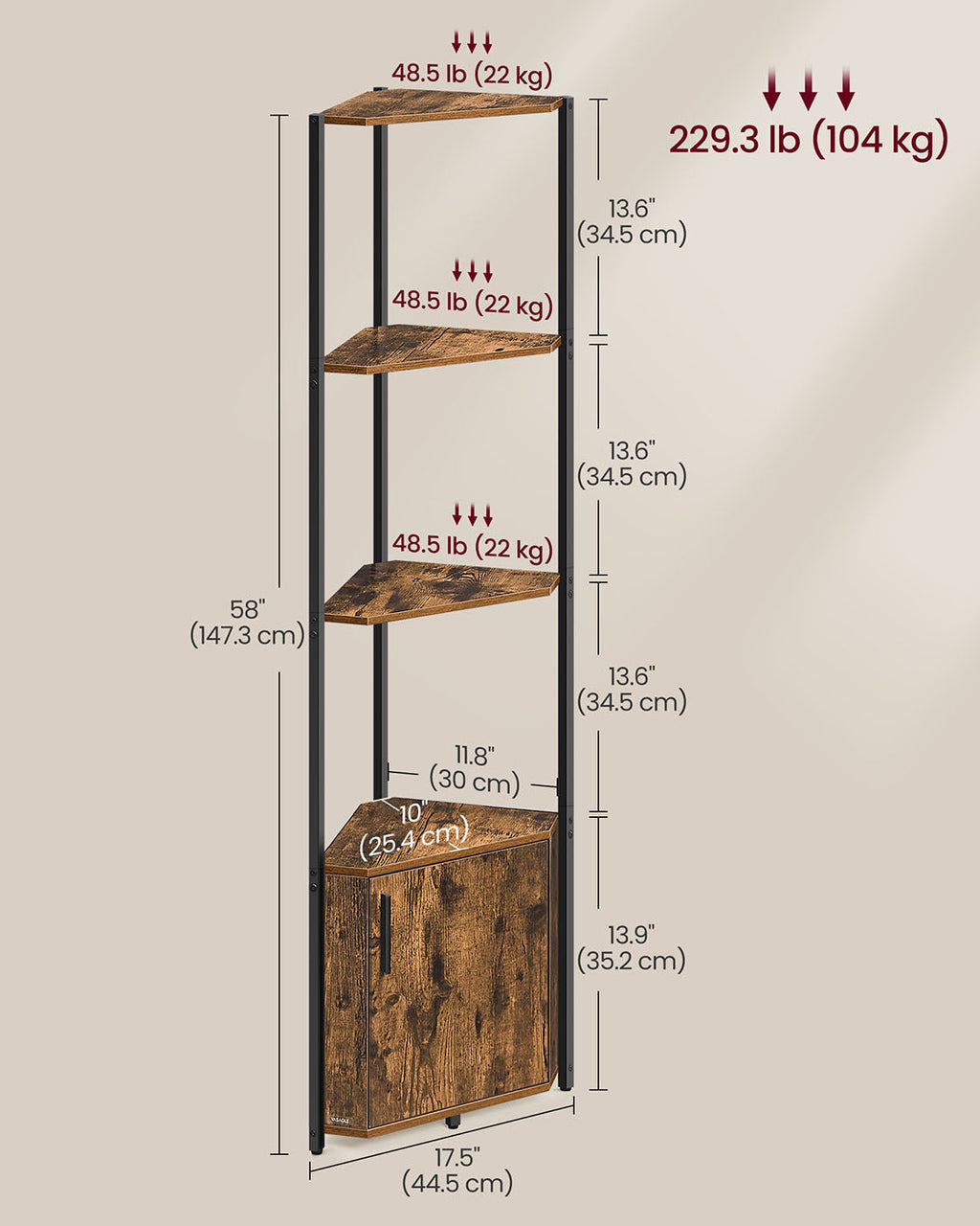 5-Tier Corner Shelving Unit
