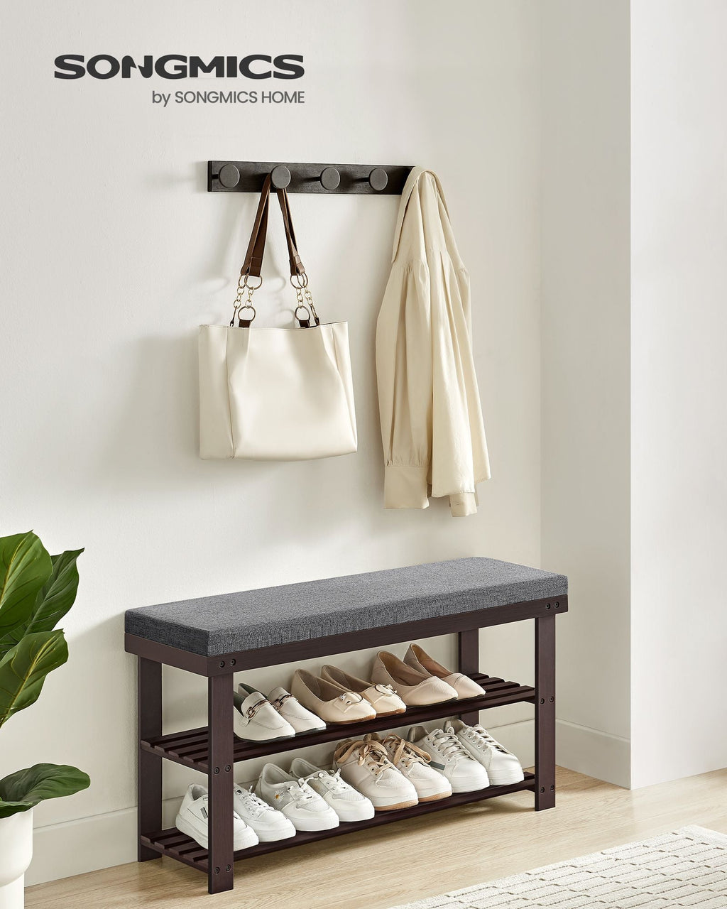 3-Tier Bamboo Shoe Bench