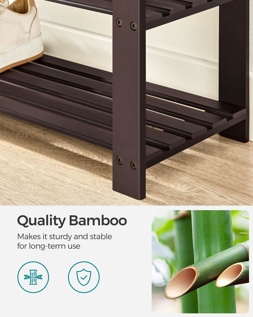 3-Tier Bamboo Shoe Bench