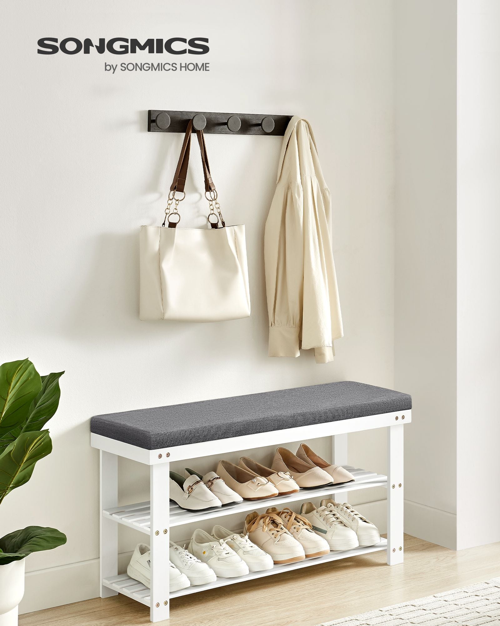 3 Tier Bamboo Shoe Bench