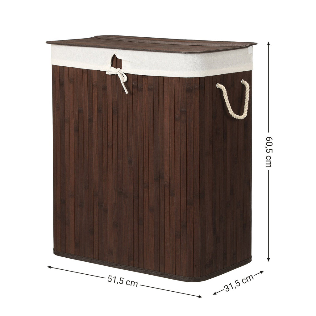 2-Section Laundry Hamper with Lid