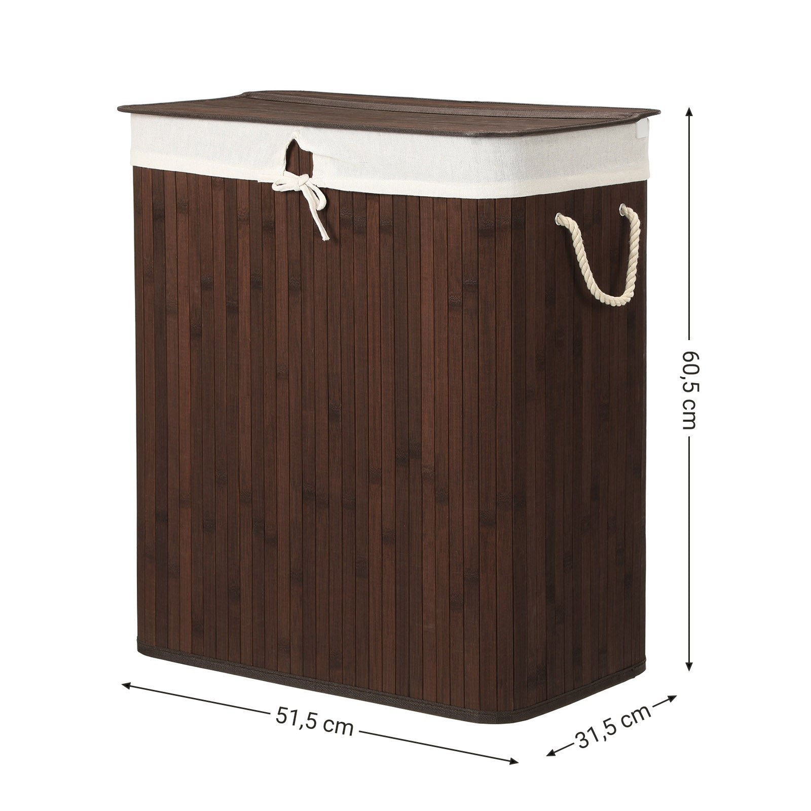 2-Section Laundry Hamper with Lid
