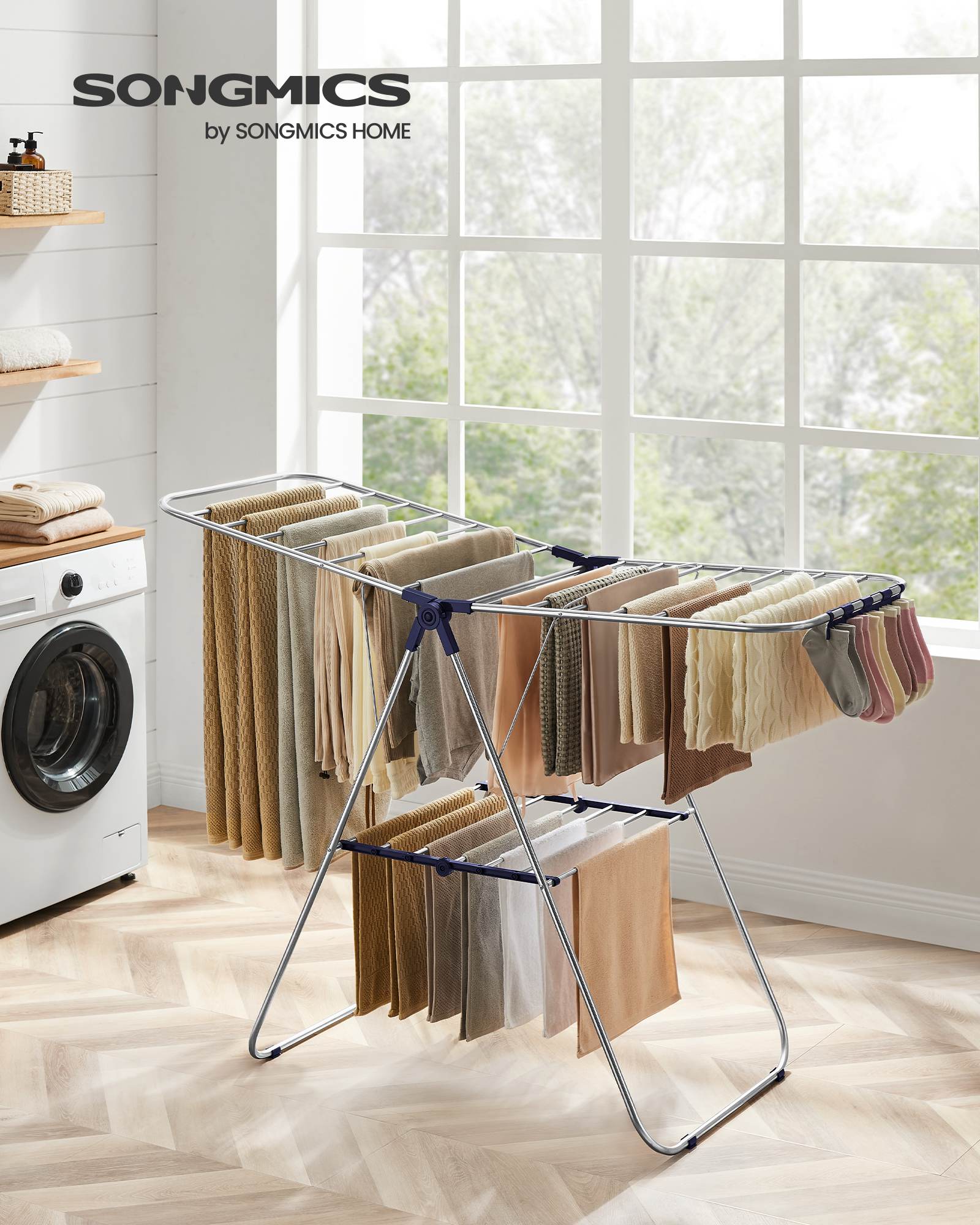 Clothes Drying Rack with Bonus Sock Clips