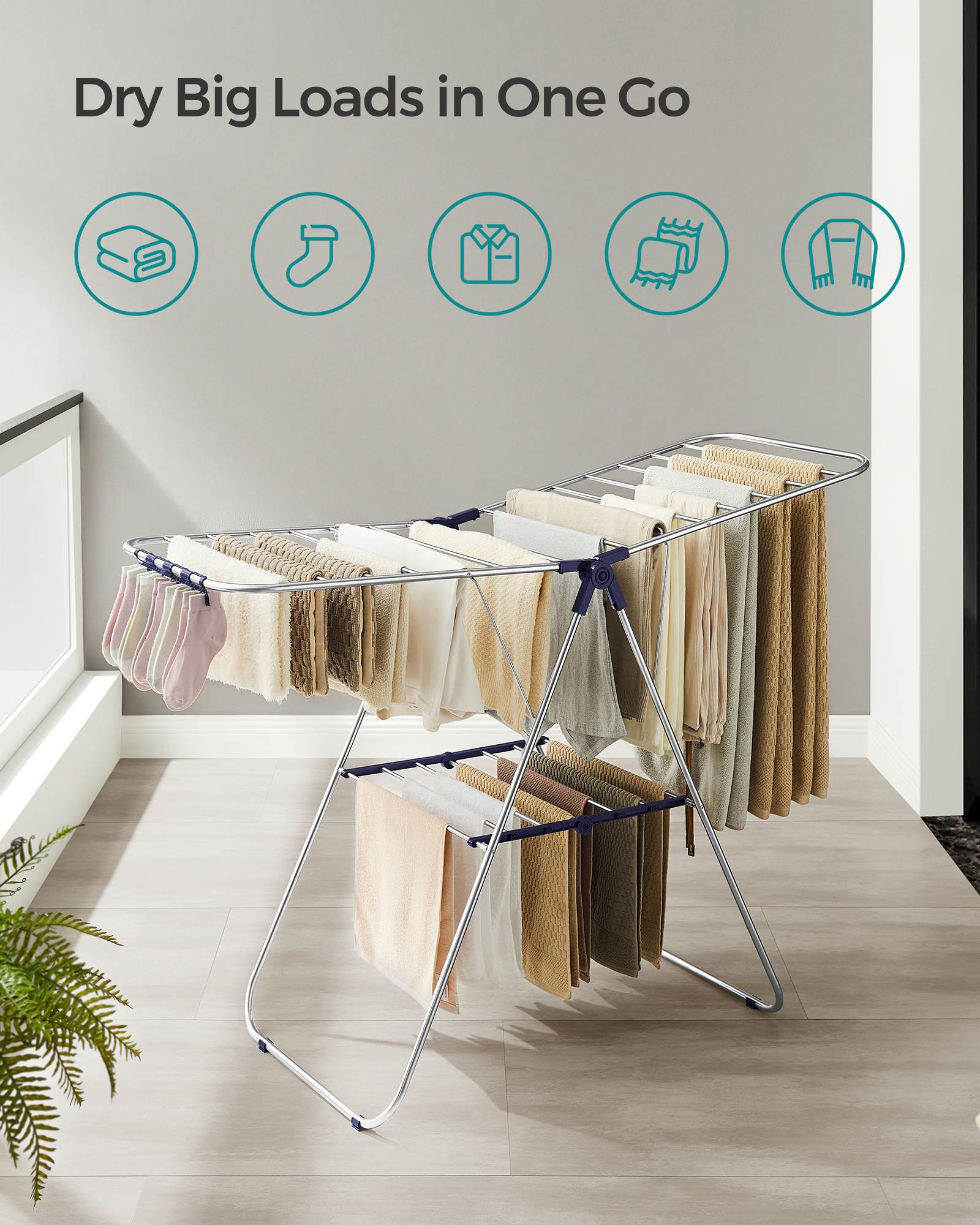 Clothes Drying Rack with Bonus Sock Clips