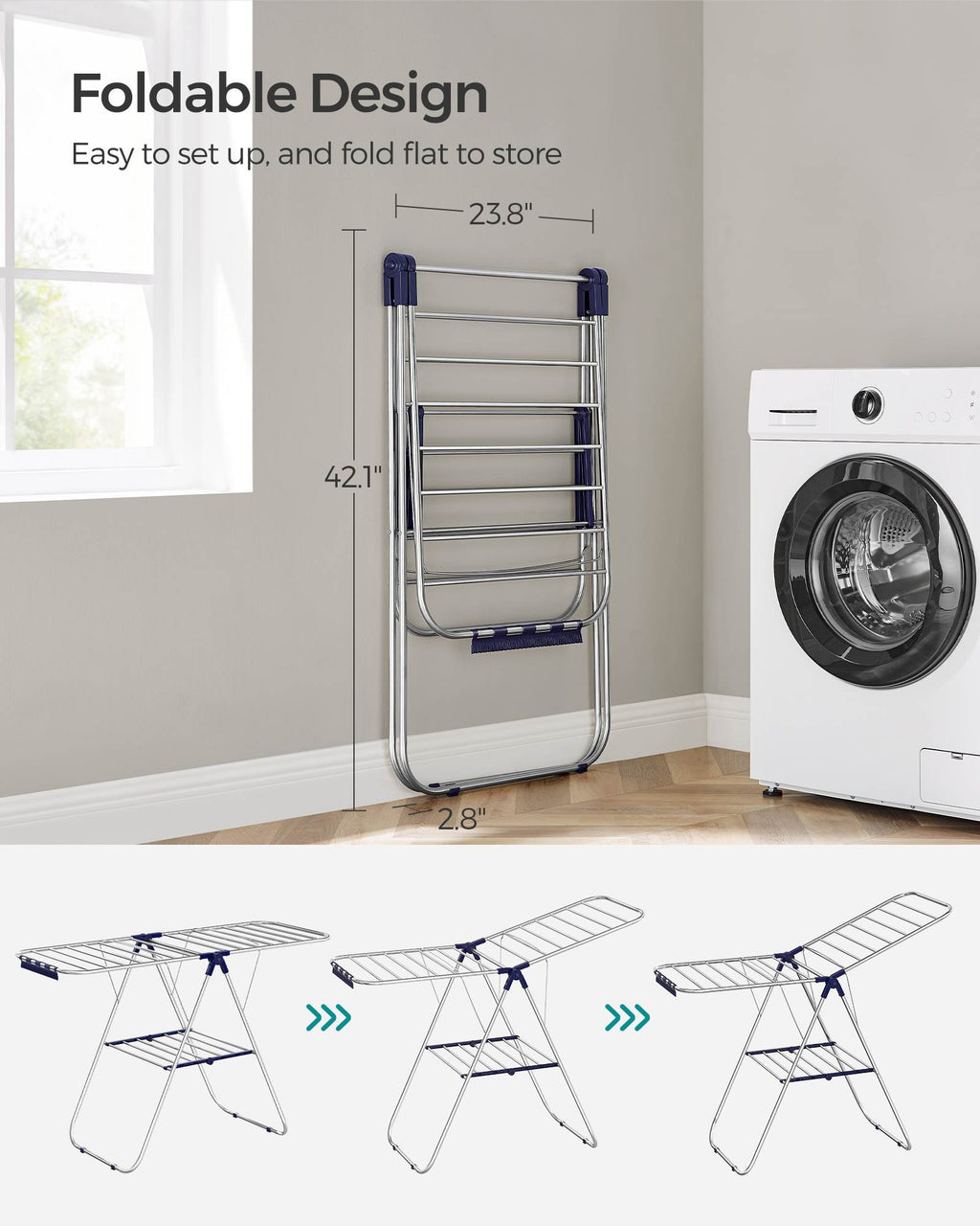 Clothes Drying Rack with Bonus Sock Clips