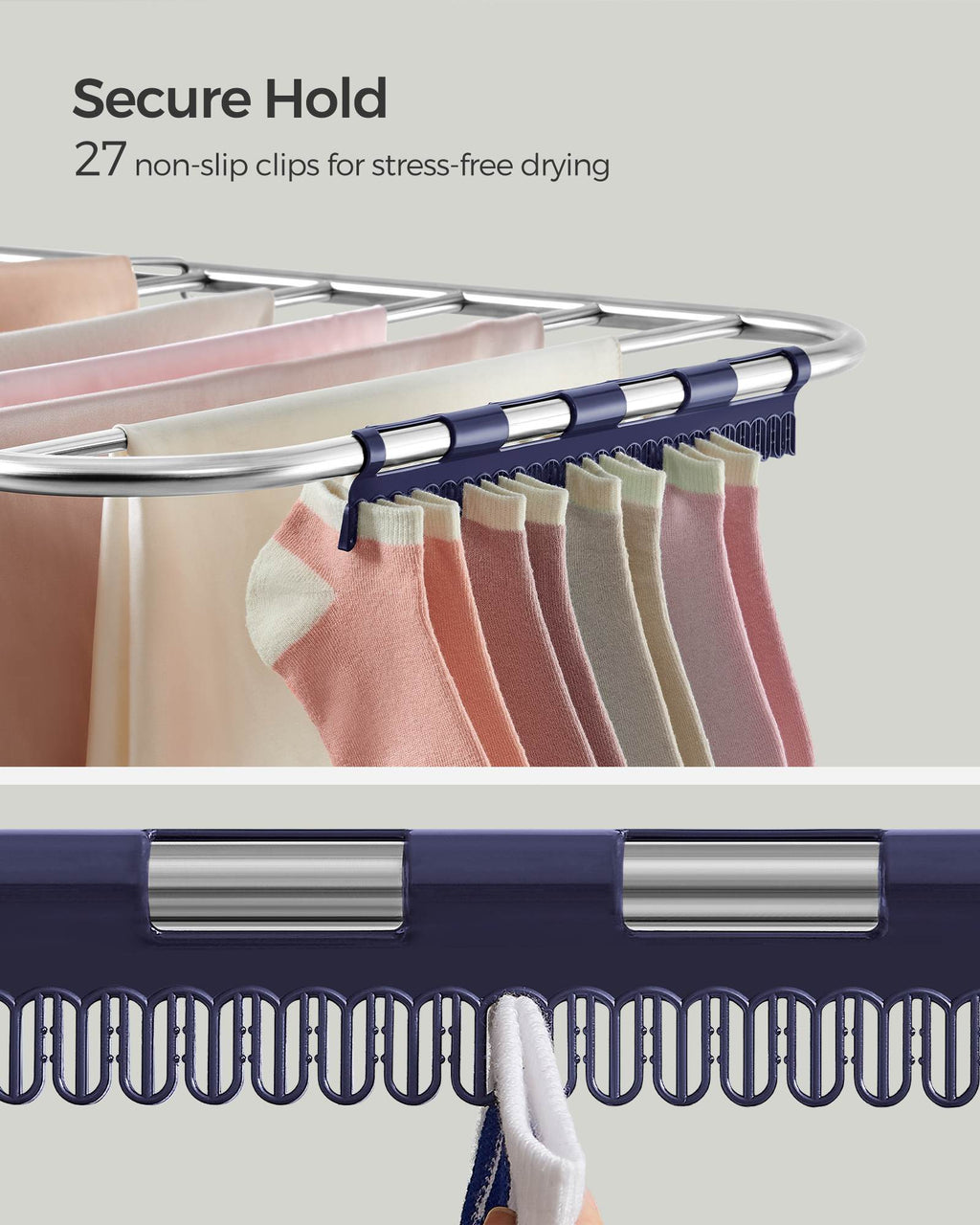 Clothes Drying Rack with Bonus Sock Clips
