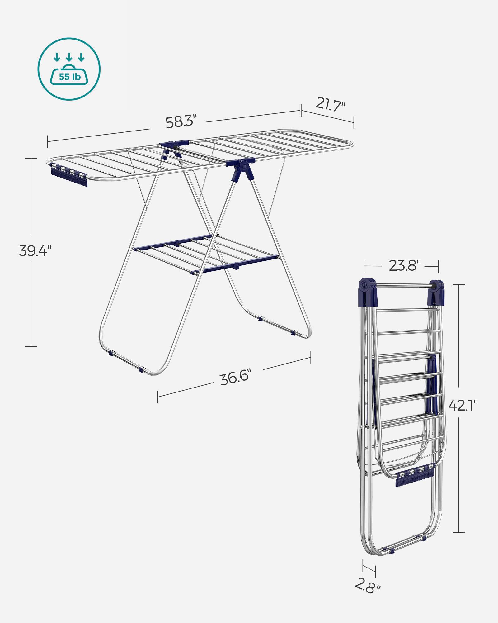 Clothes Drying Rack with Bonus Sock Clips