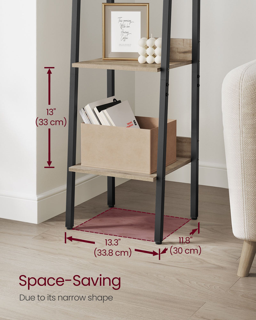 5-Tier Narrow Book Shelf