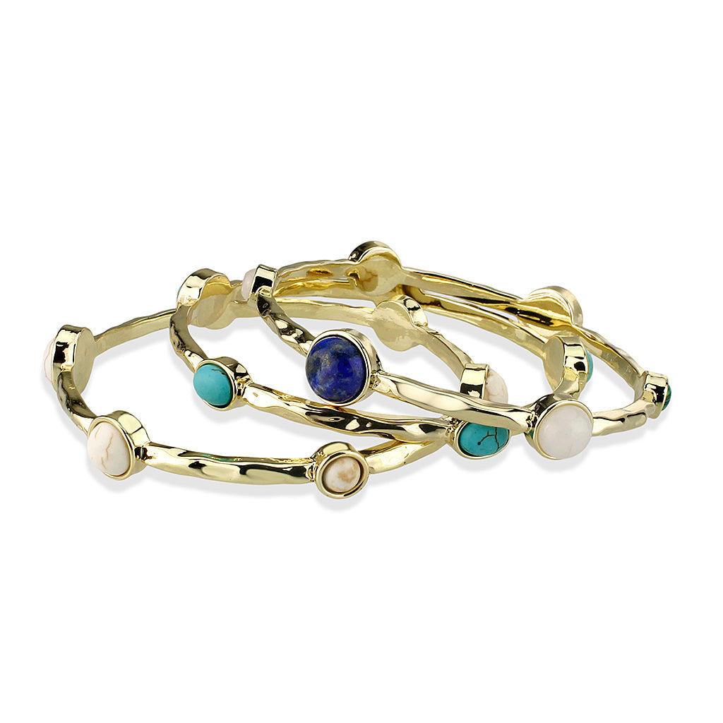 LO4786 - Bangle 64 mm, Brass, Flash Gold, Assorted, Multi Color, N/A