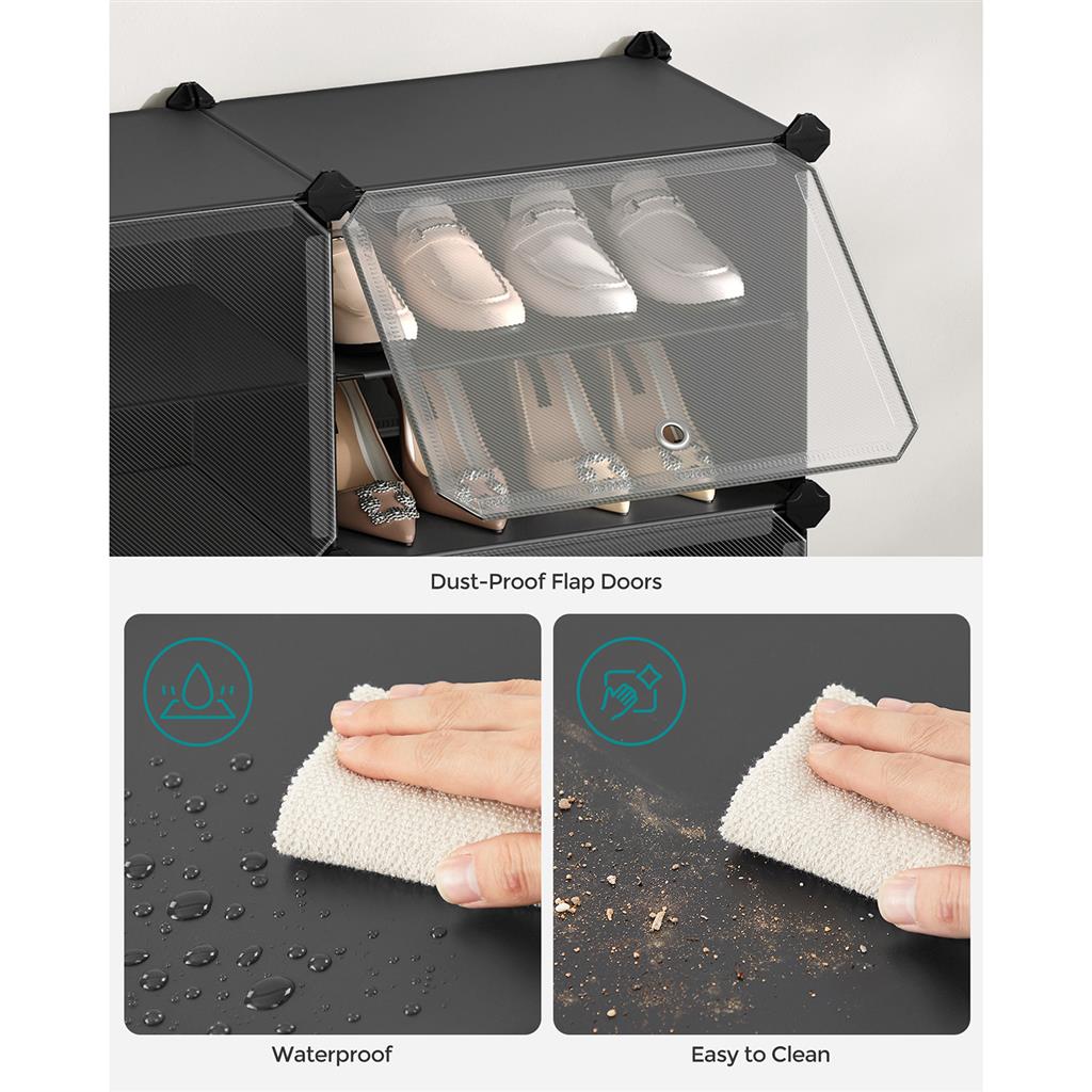 8 Cubes Shoe Organizer with Doors, Holds Up to 32 Pair of Shoes