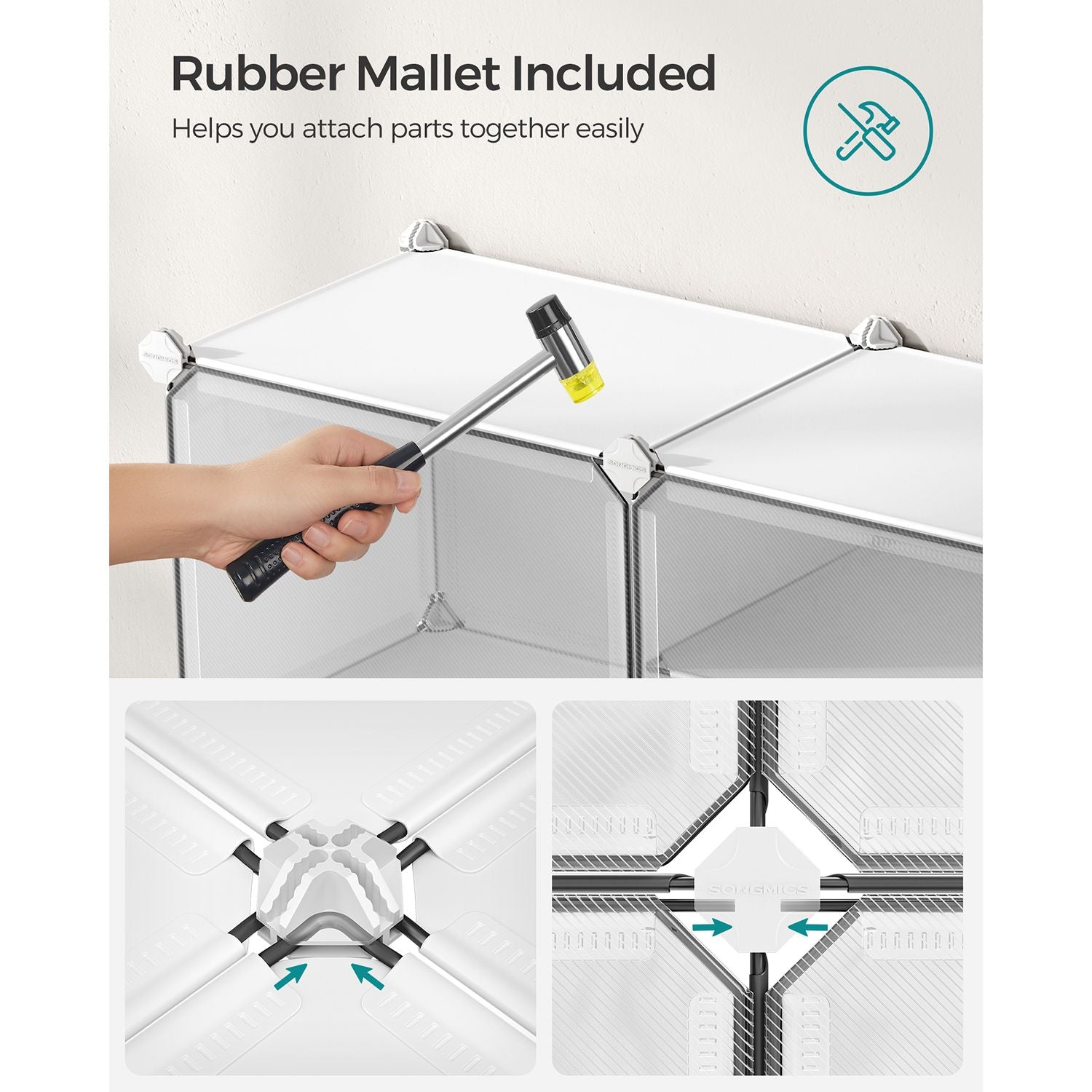 10 Cubes Shoe Organizer with Doors, Holds Up to 40 Pair of Shoes