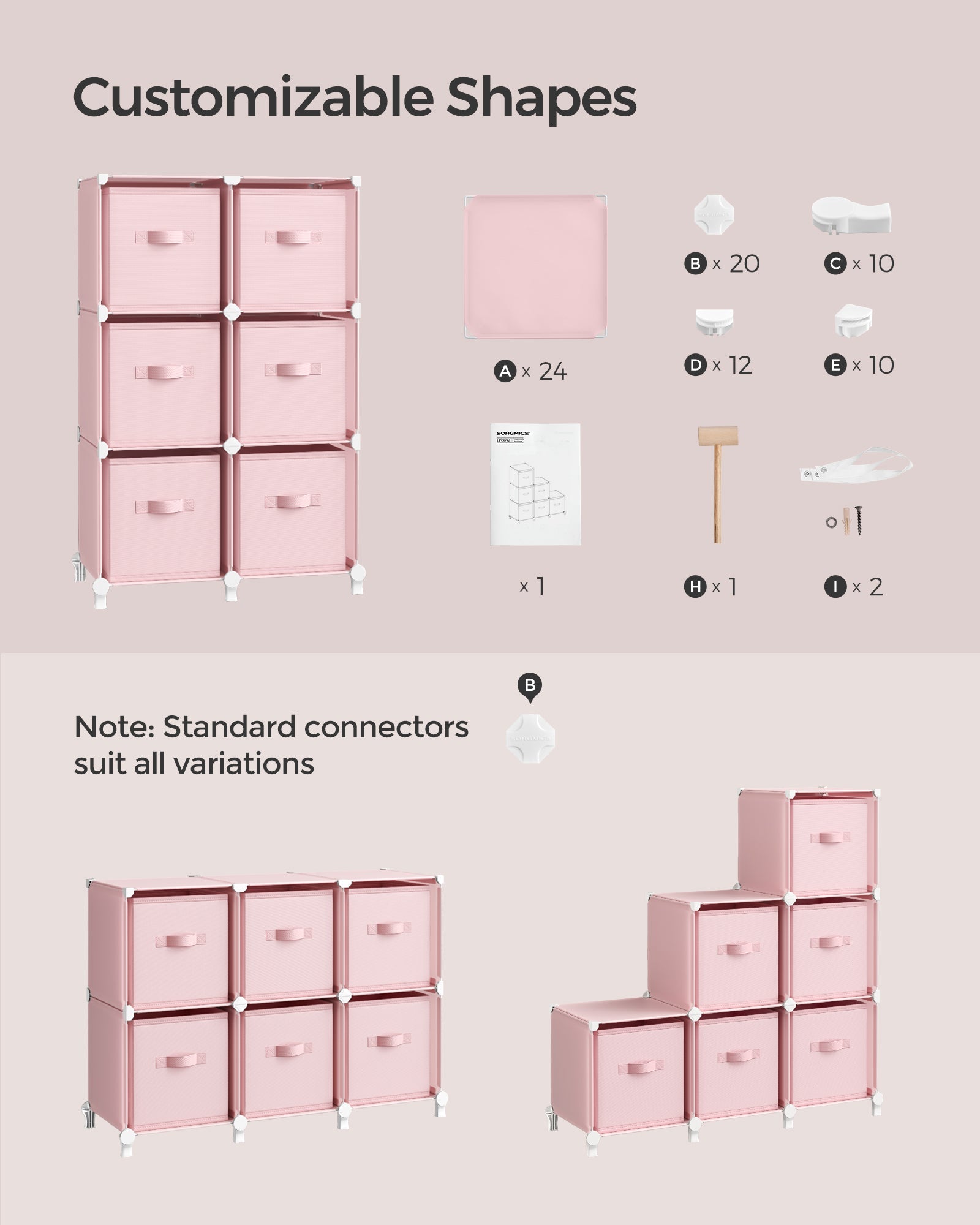 Cube Storage Organizer with 9 Storage Boxes
