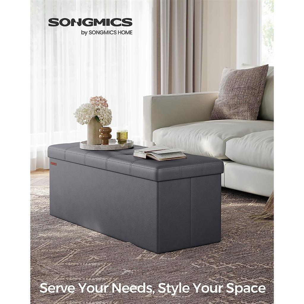43 Inches Folding Storage Ottoman Bench