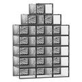 Clear Shoe Boxes, Set of 18 Stackable Plastic Shoe Organizer