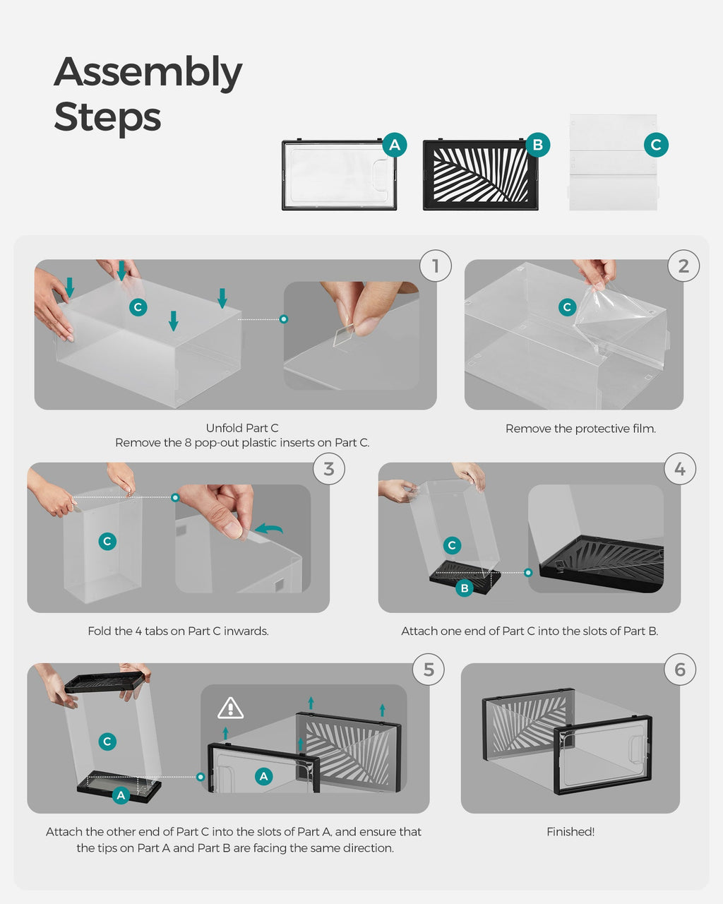 Clear Shoe Boxes, Set of 18 Stackable Plastic Shoe Organizer