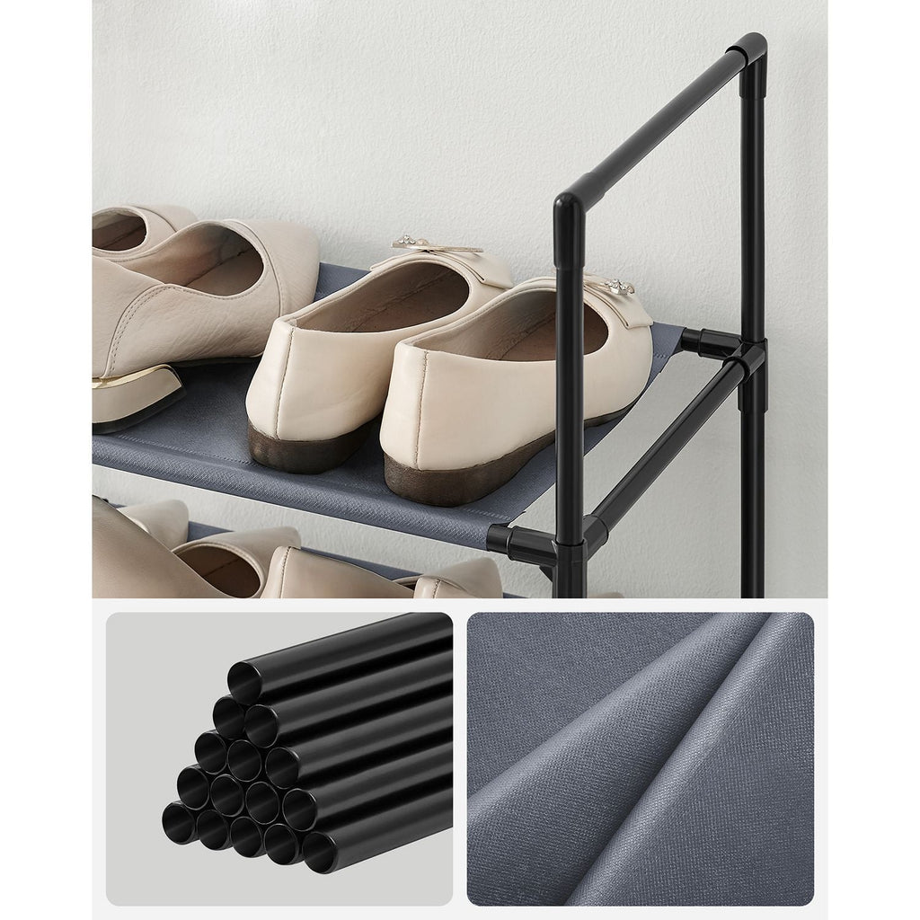 10-Tier Shoe Shelf with Metal Frame