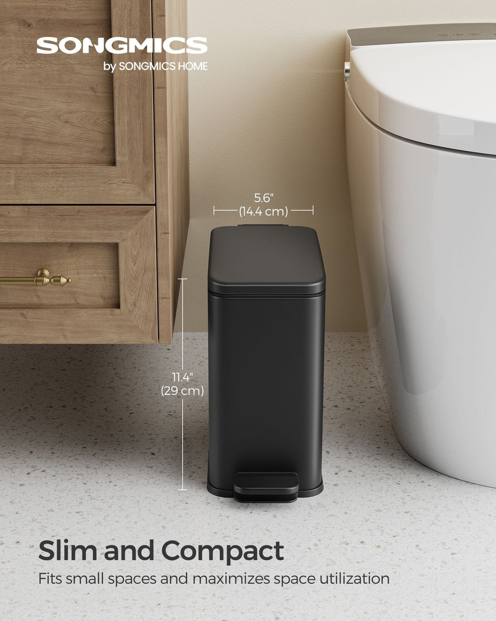 1.3 Gallon Small Trash Bin with Lid