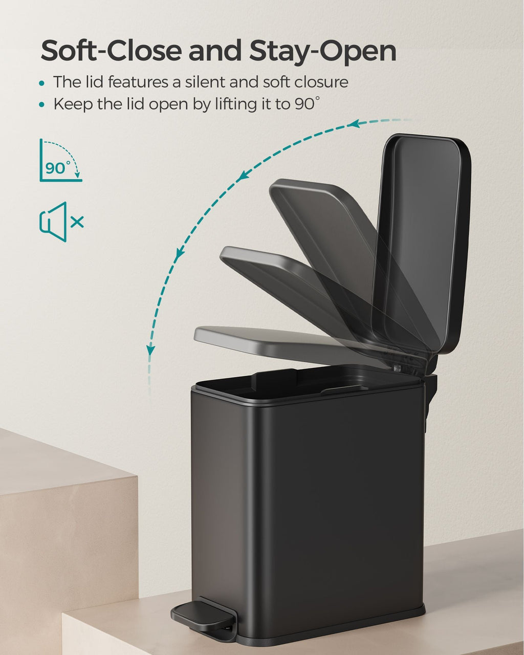 1.3 Gallon Small Trash Bin with Lid