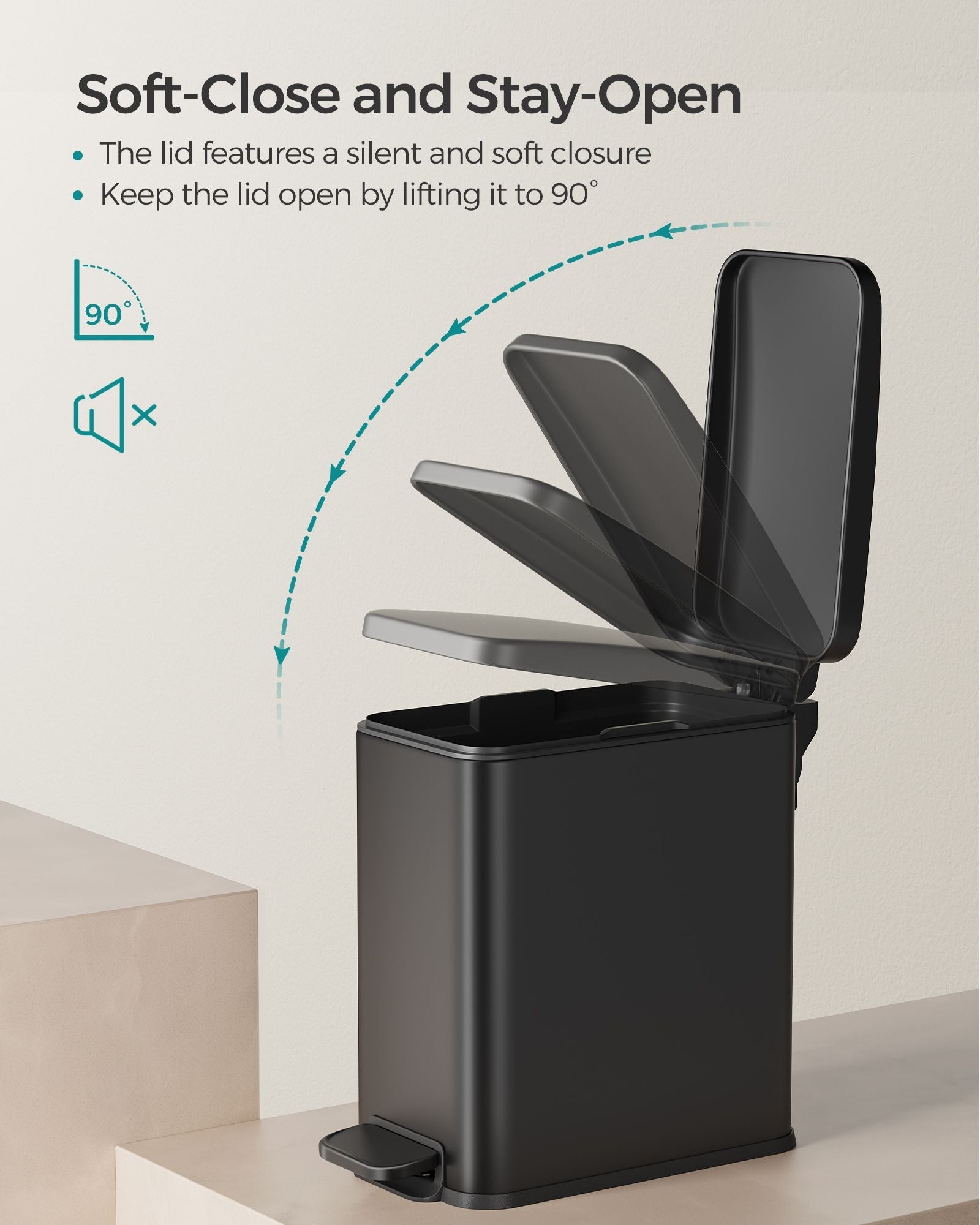 1.3 Gallon Small Trash Bin with Lid